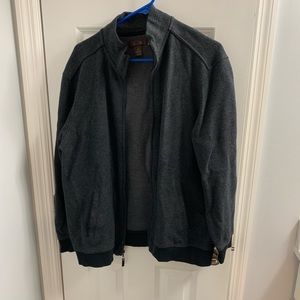 Grey w/ Black Trim Zip Cardigan Men’s Large